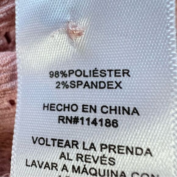 Frye Blush Pink Textured Long Puff Sleeve Western Cottagecore Blouse SZ XL - Picture 10 of 13